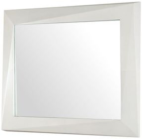 Rex White Rectangular Faceted Wall Mirror