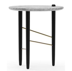 Madera Gray Round Armani Marble Top Large Spot Table