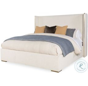 Cadence Off White Boucle Upholstered Wing Platform Bedroom Set