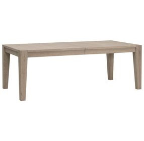 Bella Antique Smoke Gray and Brushed Gold 102" Extendable Rectangular Canal Dining Table