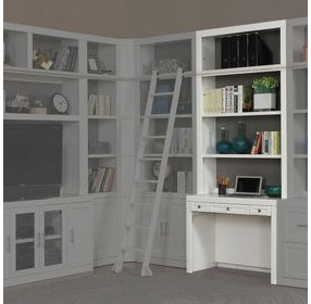 Catalina Cottage White 2 Piece 40" Library Desk with Hutch