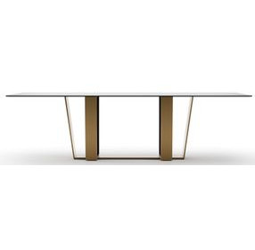 Counter Balance Smoked Bronze and Brushed Gold Dining Room Set