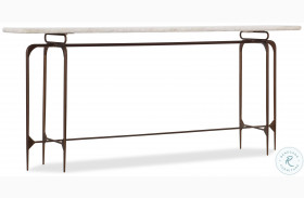 5633-85001-WH Copper And White Marble Skinny Metal Console Table