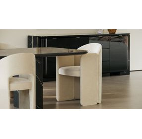 Overlap Ivory Upholstered Arm Chair