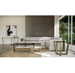 Counter Balance Brushed Gold and Smoked Bronze Glass Top Side Table