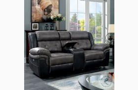 Brookdale Gray And Black Power Reclining Loveseat