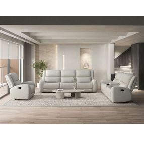 Giraldus Beige 79" Manual Reclining Loveseat with Console