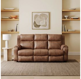 Contour Cocoa 83" Power Reclining Sofa with Power Headrest and USB Charging