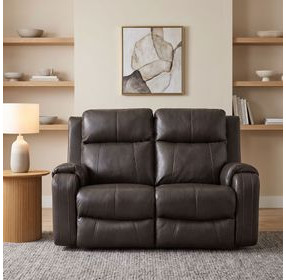Contour Fossil Leather 60" Reclining Loveseat