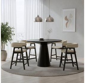 Cove Vintage Black 48" Round Counter Height Dining Table