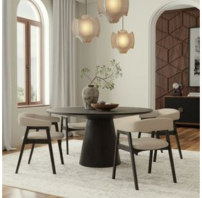 Cove Vintage Black 47" Round Dining Table