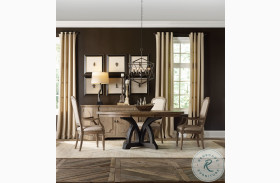Corsica Brown Dark Round Extendable Dining Room Set
