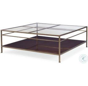 Hyde Park Glass And Antique Brass 55" Occasional Table Set