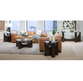 Beckham Rustic Tavern Round Glass Top End Table