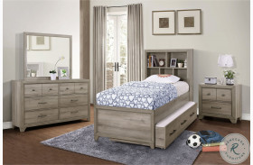 River Creek Light Birch Youth Bookcase Bedroom Set With Trundle