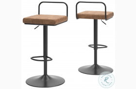 Strumford Brown And Black Swivel Adjustable Counter Height Stool Set Of 2