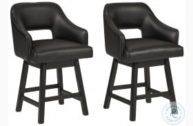Tallenger Black And Dark Brown Counter Height Stool Set Of 2