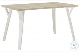 Grannen White and Natural Rectangular Dining Table
