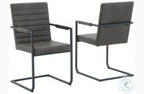 Strumford Grey And Black Upholstered Arm Chair Set Of 2