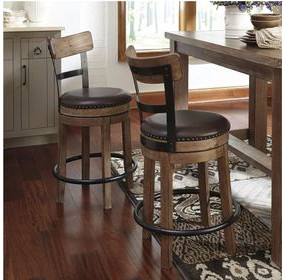 Pinnadel Upholstered Swivel Adjustable Counter Height Chair