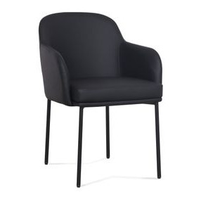 Sydney Black Upholstered Arm Chair Set of 2
