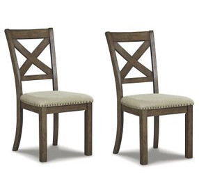 Moriville Beige Upholstered Side Chair Set of 2