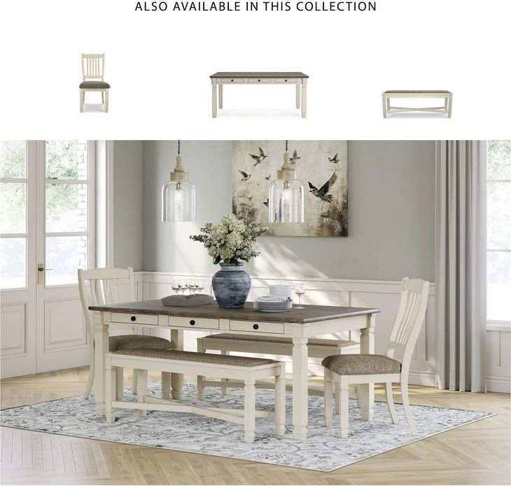 Bolanburg Two-tone Large Upholstered Dining Bench