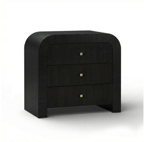 Hump Black Arched 3 Drawer Chest
