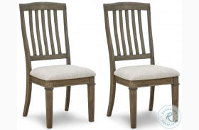 Markenburg Beige and Brown Slat Back Side Chair Set of 2