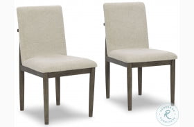 Arkenton Grayish Brown and Beige Upholstered Side Chair Set of 2