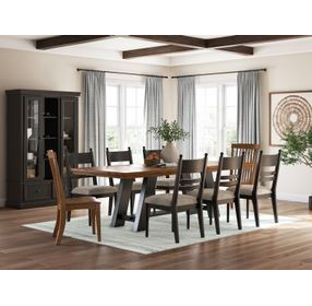 Basinger Brown and Black 98" Extendable Rectangular Dining Table