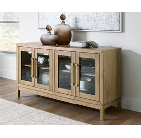 Drovlayne Light Brown 4 Glass Door Server