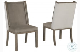 Chrestner Beige and Brown Upholstered Side Chair Set Of 2