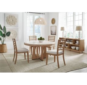 Escape Glazed Natural Oak 54" Round Dining Table