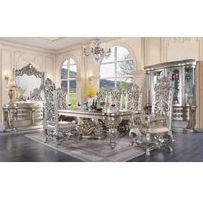 Danae Champagne and Gold 110" Rectangular Dining Table
