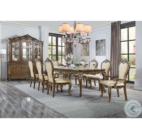 Latisha Antique Oak Arm Chair with Nailhead Trim Set of 2