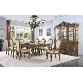 Latisha Antique Oak 114" Extendable Rectangular Dining Table