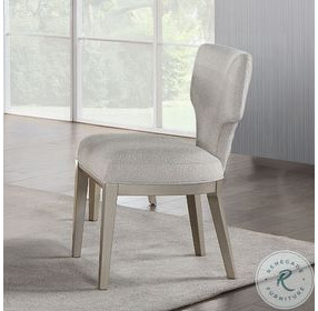 Kasa Linen and Champagne Side Chair Set of 2