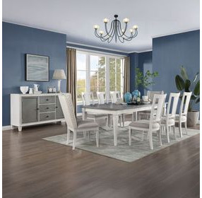 Katia Rustic Gray and Weathered White 90" Rectangular Dining Table