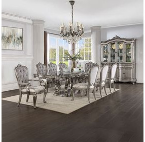 Ariadne Gray and White Upholstered Side Chair Set of 2