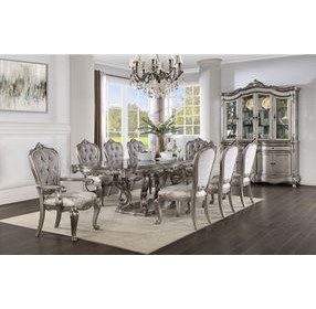 Ariadne Antique Platinum 8 Door Buffet and Hutch with LED