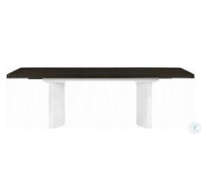 Carena White and Walnut Extendable Rectangular Dining Room Set