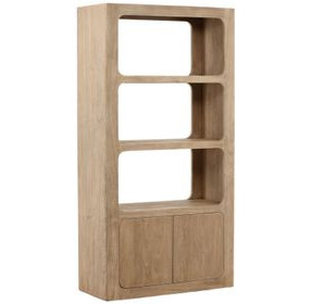 Leandra Weathered Natural 2 Door Bookcase
