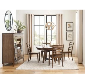 Abode Salter Medium Stain 70" Extendable Round Dining Table