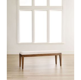 Kafe Gray 56" Upholstered Performance Fabric Dining Bench