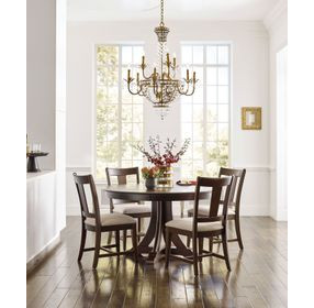 Kafe Mocha 44" Round Quad Dining Table