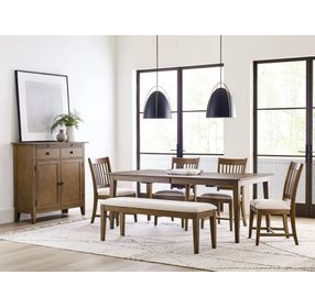 Kafe Latte 100" Extendable Rectangular Leg Dining Table