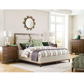 Abode Karis Medium Stain California King Upholstered Panel Bed