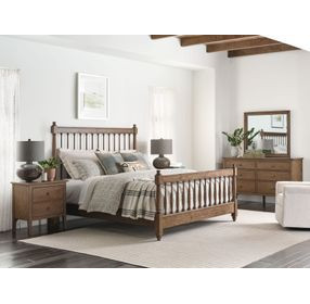 Arbor Bark Queen Spindle Low Profile Bed