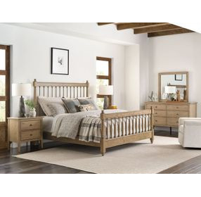 Arbor Oatmeal California King Spindle Low Profile Bed